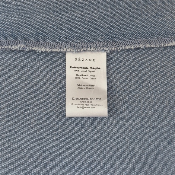 NWOT Sezane Midi Denim Long-Sleeve Caterina Dress - Picture 7 of 7